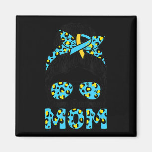 Messy Bun Sunglass Leopard Down Syndrome Awareness Magnet