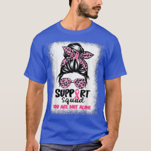 Messy Bun Support Squad Pink Warrior Breast Cancer T-Shirt