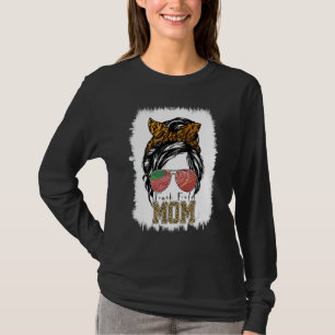 Messy Bun Track Field Mom Running Runner Mothers T-Shirt