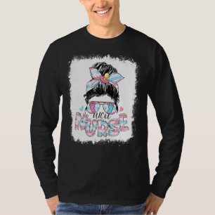 Messy Bun Women Sunglasses Nicu Nurse T-Shirt
