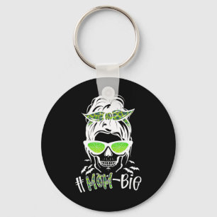 Messy Bun Zombie Mom Funny Halloween Costume Skull Keychain