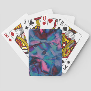 Messy curves polished of bright cyan to pink hues  playing cards