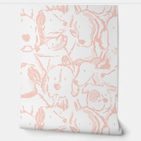 Messy Dog Sketches - Animal Sketch - Pastel Pink