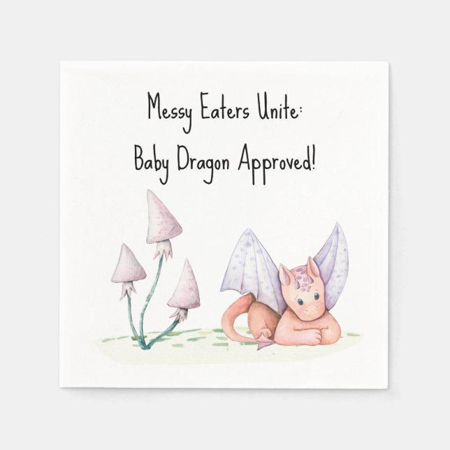 Messy Eaters Unite: Baby Dragon Approved!  Napkin (Front)