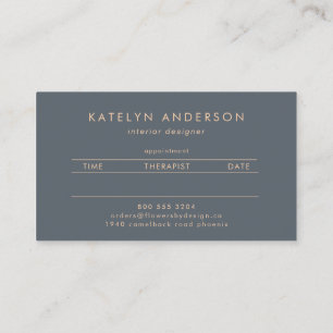 Messy Gold Line   Blue Periwinkle   Professional Appointment Card