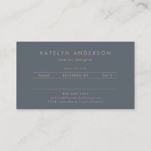 Messy Gold Line Blue Periwinkle Professional Referral Card