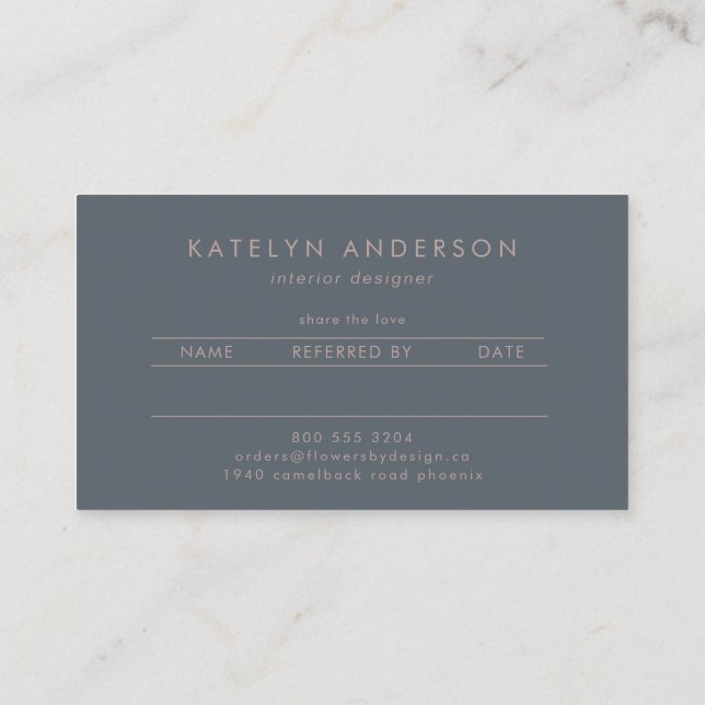 Messy Gold Line | Blue Periwinkle | Professional Referral Card (Back)