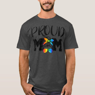 Messy Hair Bun Proud Mom LGBT Gay Pride Support LG T-Shirt