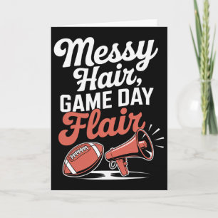 Messy Hair Flair Cheer Footll Cheerleading Mom Of Card