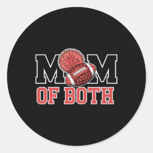 Messy Hair Flair Cheer Footll Cheerleading Mom Of  Classic Round Sticker