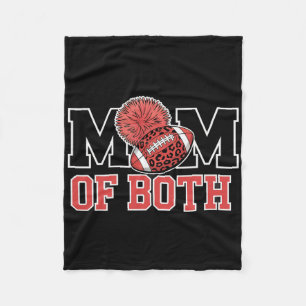 Messy Hair Flair Cheer Footll Cheerleading Mom Of Fleece Blanket