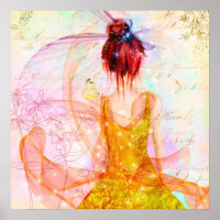 Messy Hair Mystical Girl Art Warm Colours