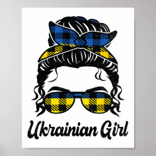 Messy Hair Sungles Ukrainian Girl Ukraine Pride Pa Poster