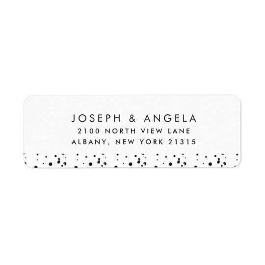 Messy Inky Spots Wedding Return Address Return Address Label