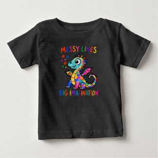 Messy Lines Big Imagination Baby Crayon Dragon T-Shirt
