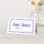 Messy Loops Doodle Handmade Bar Bat Mitzvah Place Card<br><div class="desc">Add your own information, change the text, font and colours of this customizable place card - perfect for a bar or bat mitzvah (check out matching invitations and party decor). Space for your handwritten names and table numbers. Click "personalize" to edit the text, and click "edit design" to change colours,...</div>