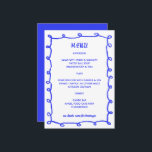 Messy Loops Hand Drawn Custom Bar Bat Mitzvah Menu<br><div class="desc">Perfect menu card for a bat mitzvah, bar mitzvah or other Jewish celebration! Hand made messy brushstroke loops frame for you on the front side! FULLY CUSTOMIZABLE! Click on “Personalize” above to edit the text. Click "edit using design tool" to adjust the fonts, colours and placements and to delete the...</div>