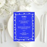 Messy Loops Hand Drawn Custom Bar Bat Mitzvah Menu<br><div class="desc">Perfect menu card for a bat mitzvah, bar mitzvah or other Jewish celebration! Hand made messy brushstroke loops frame for you on the front side! FULLY CUSTOMIZABLE! Click on “Personalize” above to edit the text. Click "edit using design tool" to adjust the fonts, colours and placements and to delete the...</div>