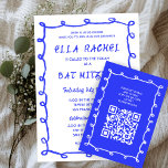 Messy Loops Hand Drawn Custom QR Bar Bat Mitzvah Enclosure Card<br><div class="desc">Perfect ENCLOSURE CARDS to include for a bat mitzvah, bar mitzvah or other Jewish celebration! Hand made messy brushstroke loops frame for you on the front side! FULLY CUSTOMIZABLE! Click on “Personalize” above to edit the text and add your link to the QR code. Click "edit using design tool" to...</div>