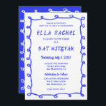 Messy Loops Hand Drawn Custom QR Bar Bat Mitzvah Invitation<br><div class="desc">Perfect card to announce a bat mitzvah, bar mitzvah or other Jewish celebration! Hand made messy brushstroke loops frame for you on the front side! FULLY CUSTOMIZABLE! Click on “Personalize” above to edit the text and add your link to the QR code. Click "edit using design tool" to adjust the...</div>
