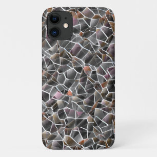 Messy of rough salmon and grey irregular mosaic th iPhone 11 case