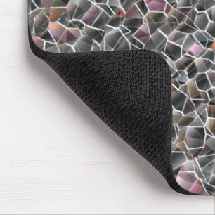 Messy of rough salmon and grey irregular mosaic th mouse pad