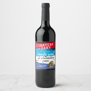 Messy paint patriotic homemade wine personalized wine label
