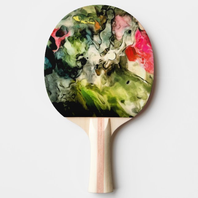 Messy Palette Abstract Pattern Ping Pong Paddle (Front)