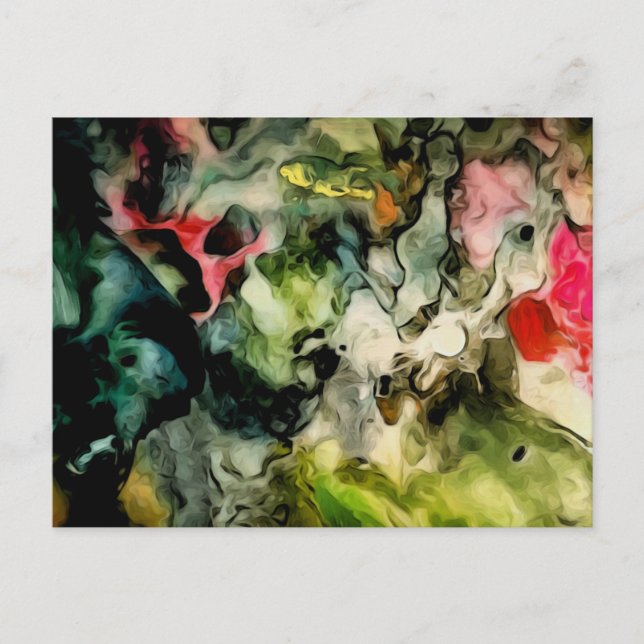 Messy Palette Cool Abstract Pattern  Postcard (Front)