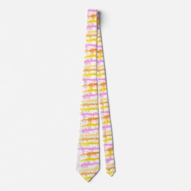 Messy Pastel Watercolor Stripes Pattern Artsy Tie (Front)