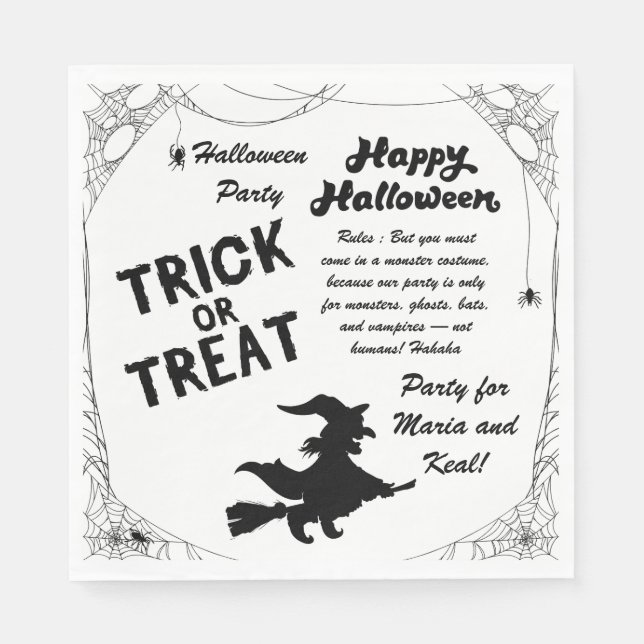 Messy text halloween napkin (Front)