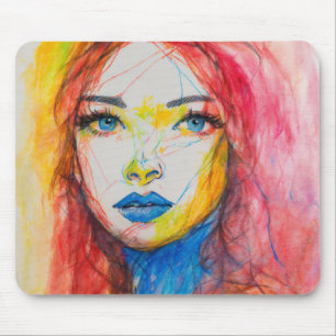 messy ugly colourful crayon drawing MOUSEPAD