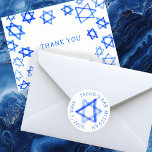 Messy Watercolor Star CUSTOM BAR BAT MITZVAH Classic Round Sticker<br><div class="desc">Use these sweet whimsical stickers for your party invitations, party favors and more. Hand drawn by me for you. Fully editable, add your own text or background color. Click "personalize" to edit the text, and you can also change the font or color. THANK YOU FOR SUPPORTING INDEPENDENT ARTISTS! All artwork...</div>
