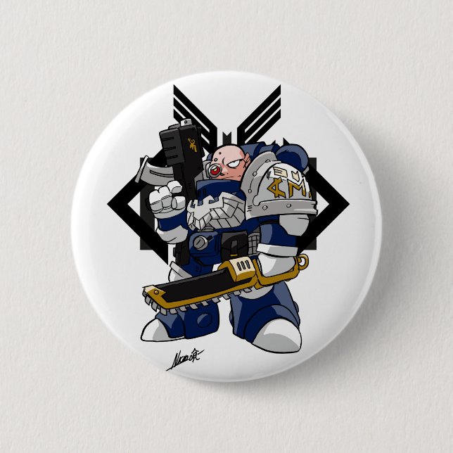 META Warrior Badge 2 Inch Round Button (Front)