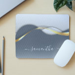 Metal 3-D look Calligraphy Gold Monogram Wave  Mouse Pad<br><div class="desc">This design may be personalized in the area provided by changing the photo and/or text. Or it can be customized by clicking Personalize this Template and then choosing the click to customize further option and delete or change the colour of the background, add text, change the text colour or style,...</div>