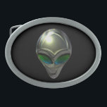 Metal Alien Head 02 Belt Buckle<br><div class="desc">A Metalic Alien Head design.</div>