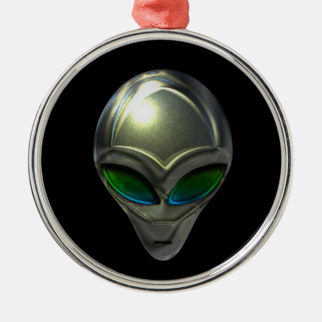 Metal Alien Head 02 Ornament (Front)