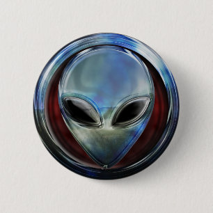 Metal Alien Head 03 Button