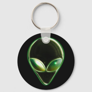 Metal Alien Head 04 Keychain
