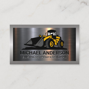 Metal Aluminum Brushed   Construction Vehicle Business Card