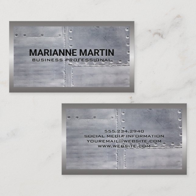 Metal Aluminum | Sheet Metal Rivets Business Card (Front/Back)