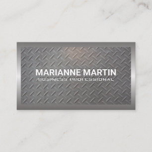 Metal Aluminum Silver Border   Steel Pattern Business Card