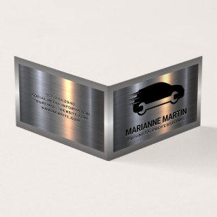 Metal Aluminum Silver Brushed   Auto Service  Business Card