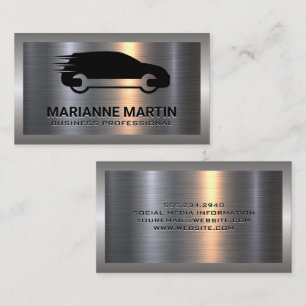 Metal Aluminum Silver Brushed   Auto Service  Business Card