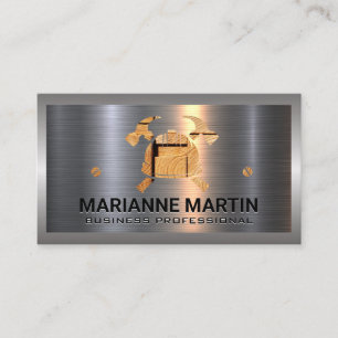 Metal Aluminum Silver Brushed   Bull Dozer Busines Business Card
