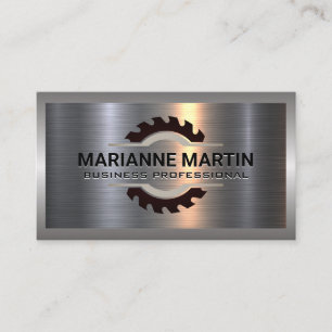 Metal Aluminum Silver Saw Business Card