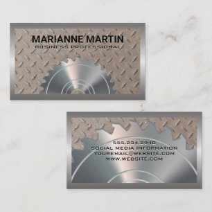 Metal Aluminum Steel   Industrial Saw Business Card