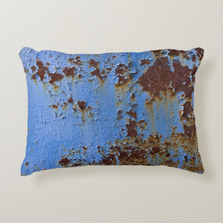 Metal and blue paint texture. accent pillow
