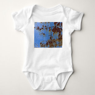 Metal and blue paint texture. baby bodysuit