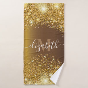 Metal and Golden Glitter Bath Towel